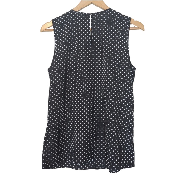 Michael Kors Black White Polka Dot Sleeveless Blouse - Picture 7 of 12